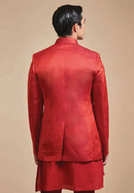Load image into Gallery viewer, Red Rayon Kurta Pajama With Jacket
