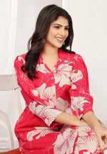 Load image into Gallery viewer, Red Rayon Kurta Set With Pent
