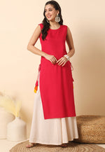 Load image into Gallery viewer, Red Rayon Long Tunic
