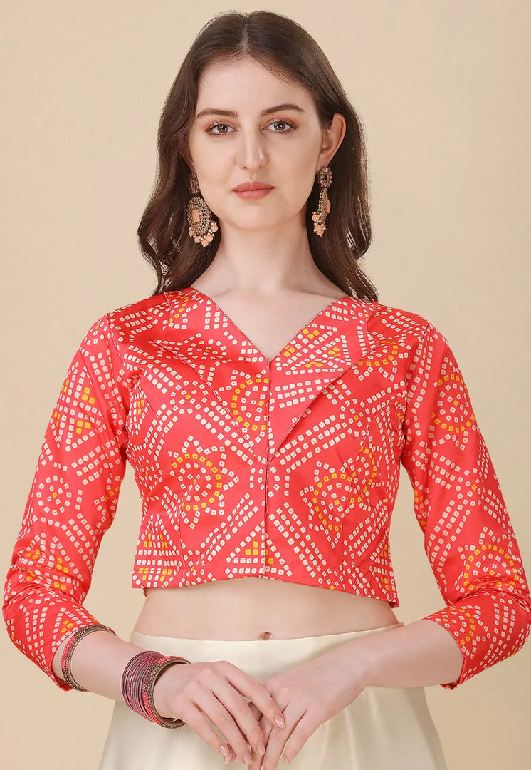 Red Satin Silk A Line Lehenga Choli