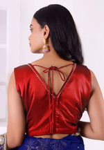 Load image into Gallery viewer, Red Satin Silk Readymade Blouse
