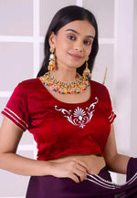 Load image into Gallery viewer, Red Satin Silk Readymade Blouse
