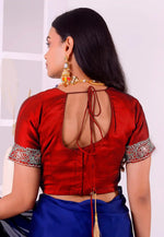 Load image into Gallery viewer, Red Satin Silk Readymade Blouse
