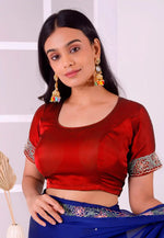 Load image into Gallery viewer, Red Satin Silk Readymade Blouse
