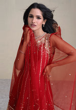 Load image into Gallery viewer, Red Silk Dhoti Salwar Kameez

