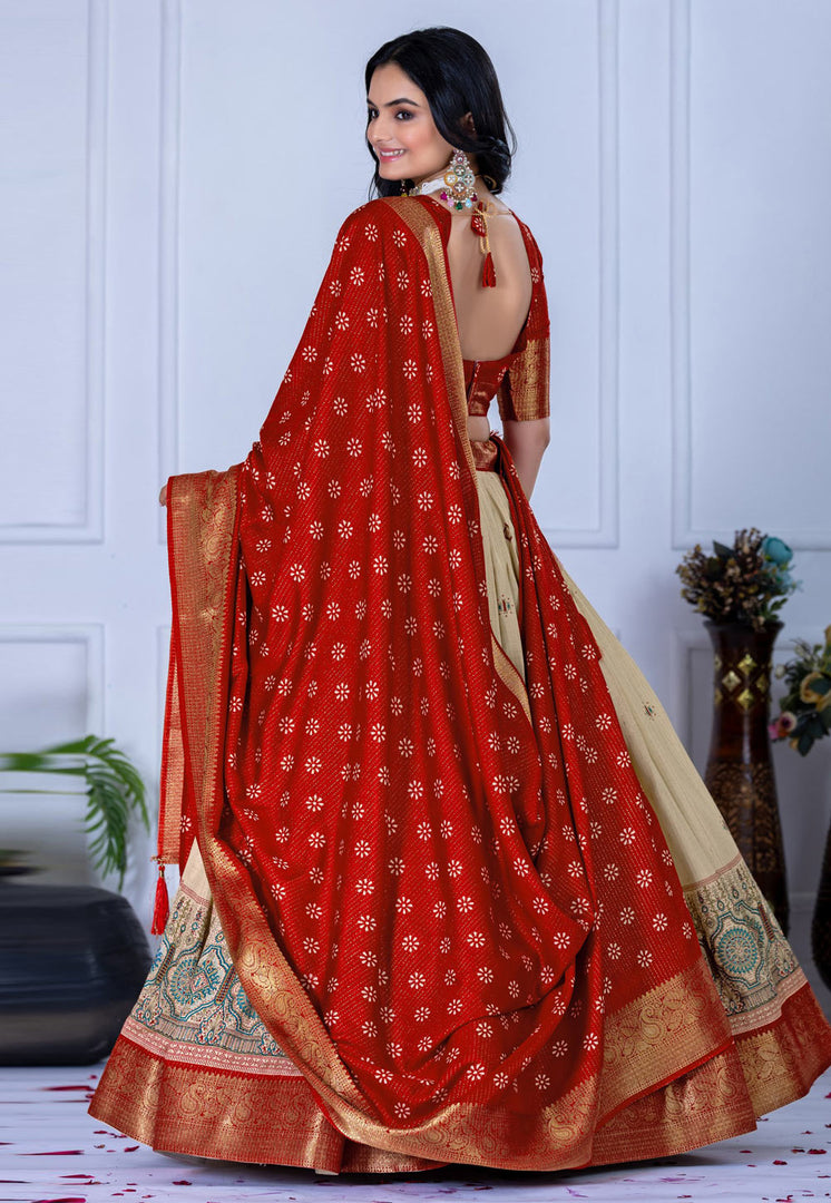 Red Silk Lehenga Choli