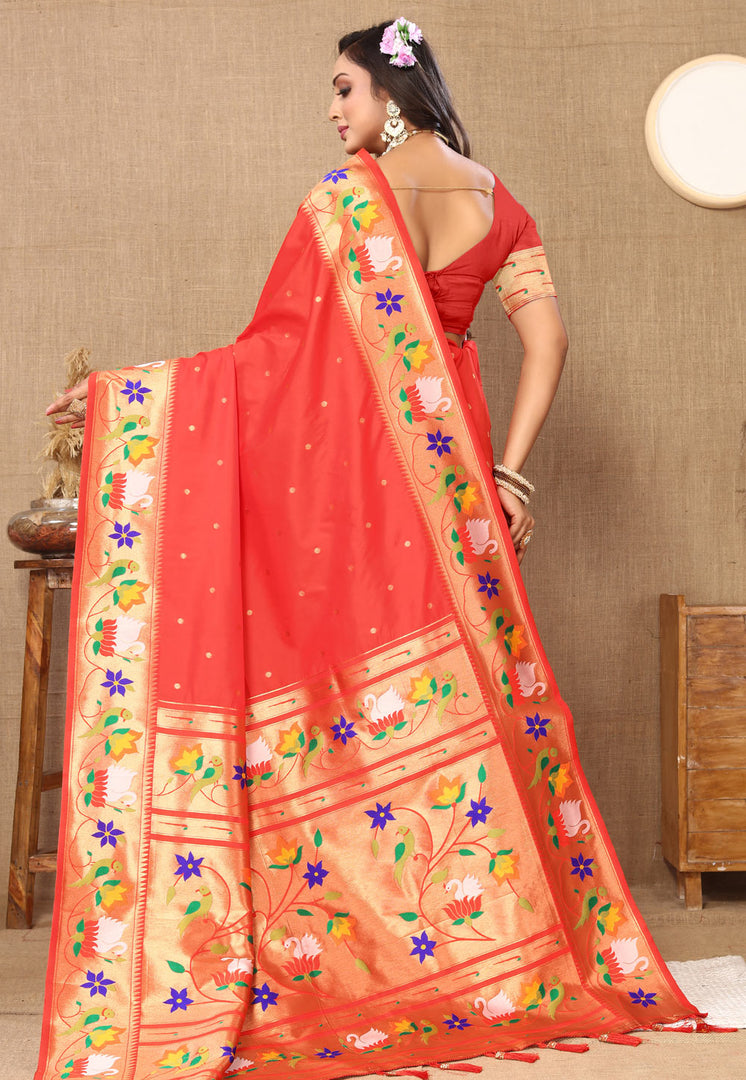 Red Silk Paithani Saree
