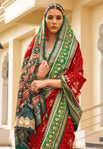 Load image into Gallery viewer, Red Silk Patola Saree