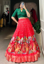 Load image into Gallery viewer, Red Silk Readymade Lehenga Choli
