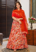 Load image into Gallery viewer, Red Silk Readymade Long Anarkali Suit
