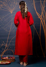 Load image into Gallery viewer, Red Silk Readymade Pakistani Suit
