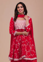 Load image into Gallery viewer, Red Silk Readymade Punjabi Suit
