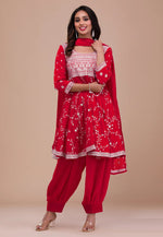 Load image into Gallery viewer, Red Silk Readymade Punjabi Suit
