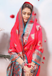 Red Silk Saree With Blouse