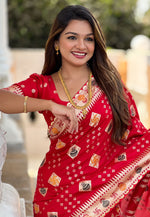 Load image into Gallery viewer, Red Silk Saree With Blouse
