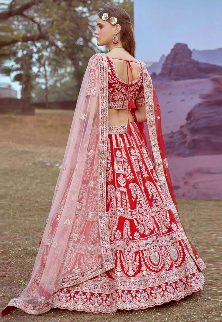 Red Silk Wedding Lehenga Choli