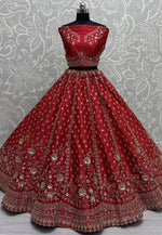 Load image into Gallery viewer, Red Silk Wedding Lehenga Choli
