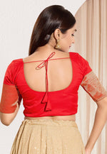 Load image into Gallery viewer, Red Taffeta Readymade Blouse
