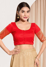 Load image into Gallery viewer, Red Taffeta Readymade Blouse
