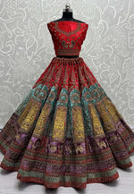 Load image into Gallery viewer, Red Velvet Bridal Lehenga Choli
