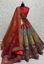 Load image into Gallery viewer, Red Velvet Bridal Lehenga Choli
