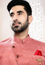 Load image into Gallery viewer, Red Velvet Indo Western Suit
