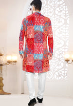 Load image into Gallery viewer, Red Velvet Indo Western Suit
