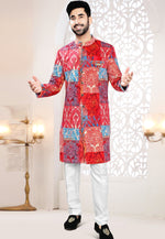 Load image into Gallery viewer, Red Velvet Indo Western Suit
