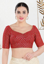 Load image into Gallery viewer, Red Velvet Readymade Blouse
