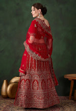 Load image into Gallery viewer, Red Velvet Wedding Lehenga Choli

