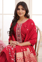 Load image into Gallery viewer, Red Viscose Pant Style Suit

