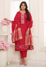 Load image into Gallery viewer, Red Viscose Pant Style Suit
