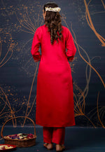 Load image into Gallery viewer, Red Viscose Rayon Readymade Pant Style Suit
