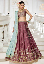 Load image into Gallery viewer, Rust Chiffon Lehenga Choli For Wedding
