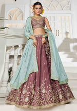 Load image into Gallery viewer, Rust Chiffon Lehenga Choli For Wedding
