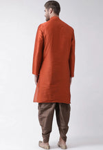 Load image into Gallery viewer, Rust Dupion Silk Dhoti Kurta
