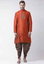 Load image into Gallery viewer, Rust Dupion Silk Dhoti Kurta
