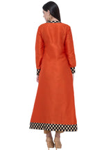 Load image into Gallery viewer, Rust Dupion Silk Kurta Set With Pent
