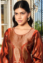 Load image into Gallery viewer, Rust Silk Pakistani Suit
