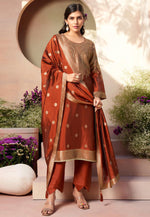 Load image into Gallery viewer, Rust Silk Pant Style Suit
