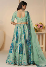 Load image into Gallery viewer, Sea Green Banarasi Silk Lehenga Choli
