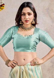 Sea Green Banarasi Silk Saree