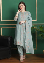 Load image into Gallery viewer, Sea Green Chinon Chiffon Pakistani Suit
