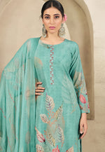 Load image into Gallery viewer, Sea Green Cotton Pant Style Suit
