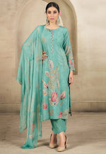 Load image into Gallery viewer, Sea Green Cotton Pant Style Suit
