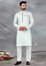 Load image into Gallery viewer, Sea Green Cotton Pathani Suit
