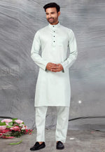 Load image into Gallery viewer, Sea Green Cotton Pathani Suit

