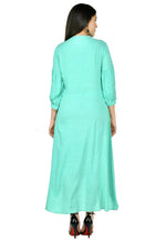 Load image into Gallery viewer, Sea Green Cotton Rayon Kurta Set With Legging
