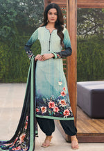 Load image into Gallery viewer, Sea Green Crepe Patiala Suit

