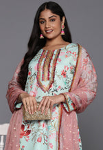 Load image into Gallery viewer, Sea Green Crepe Readymade Pakistani Suit
